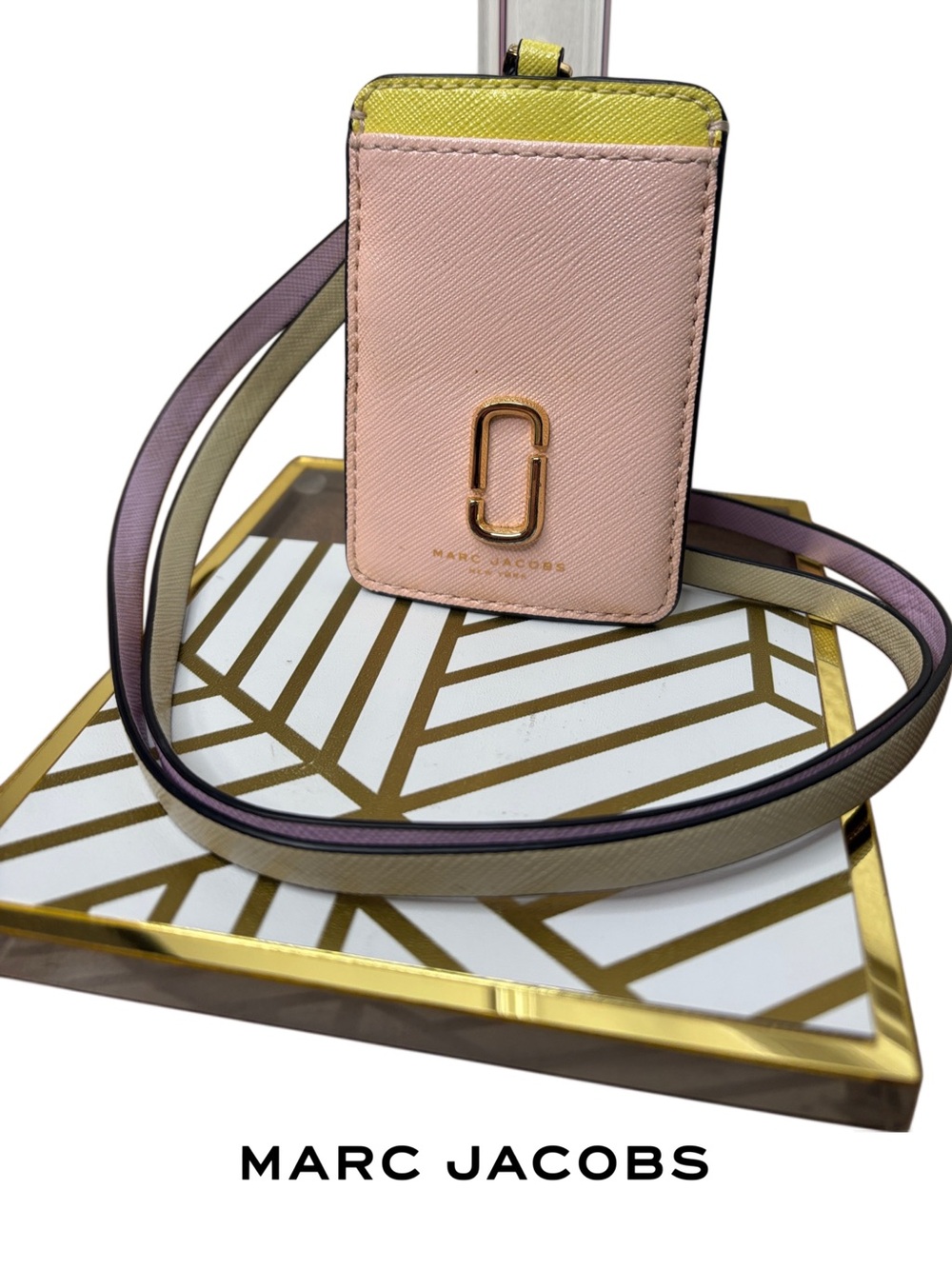 Marc Jacobs Snapshot Mint, Pink, Purple, Yellow Leather ID Card Holder Lanyard - Picture 12 of 12
